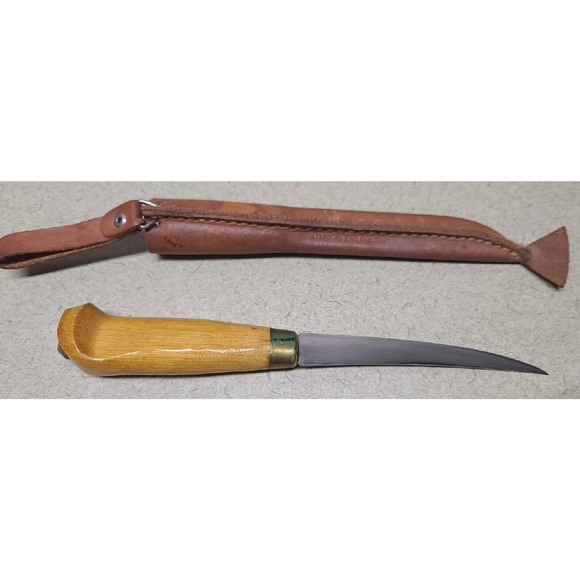 Vintage J. Marttiini Rapala Fish Fillet Knife w Leather Sheath Finland Excellent - Picture 7 of 9